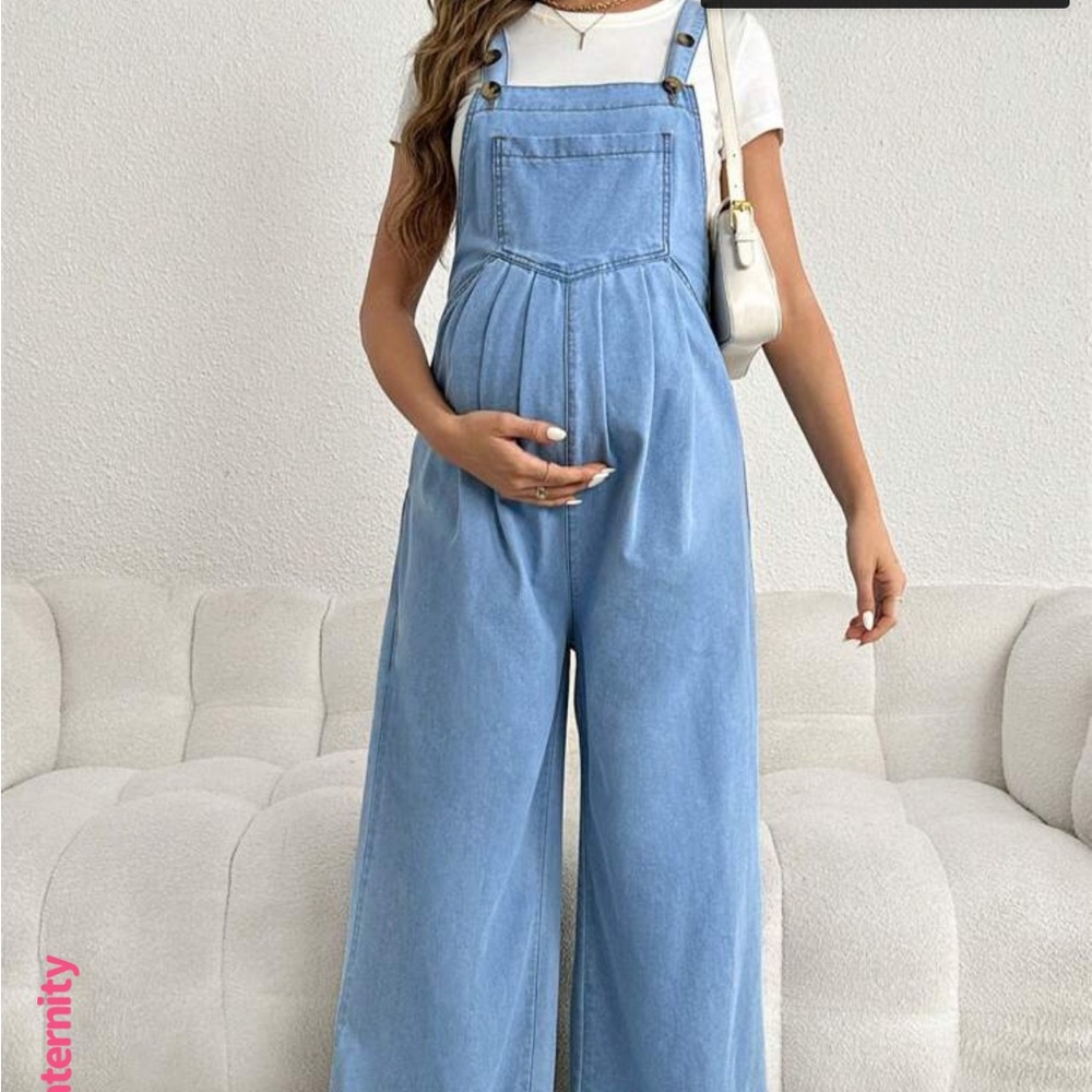 Women's Blue Denim MATERNITY Overalls